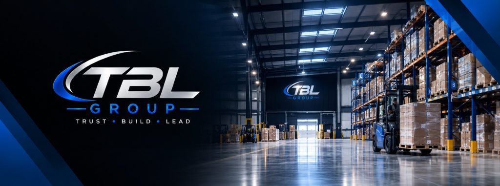 Forklift truck inside TBL Group’s warehousing facility in Stockton-on-Tees.